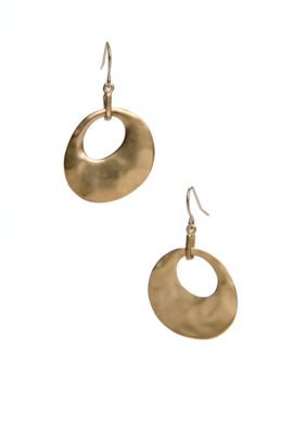 Kenneth Cole New York Hammered Gold Tone Dropped Earring
