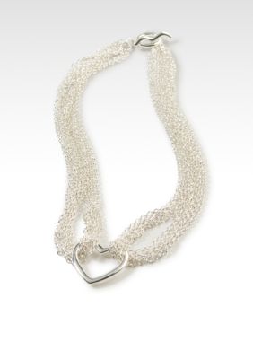 Kristin Davis Silver Chain Necklace with Heart Pendant