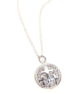 Belk Silverworks Faith Hope Love Triple Cross Pendant Necklace