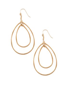 Jessica Simpson Gold Double Drop Earrings