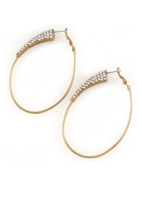Jessica Simpson New Core Large Gold Hoop With Stone Accents