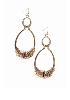Jessica Simpson Gold Oval Spacers Earrings