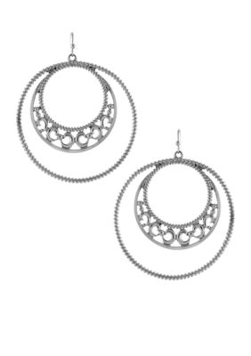 Jessica Simpson Chic Frills Hoop Earrings