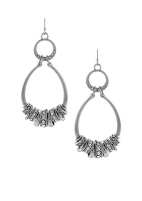 Jessica Simpson Oval Silver Earrings