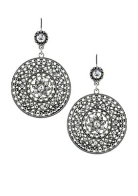 Jessica Simpson Flower Crystal Earrings
