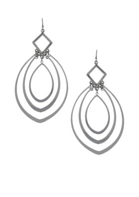 Jessica Simpson Silver Chandelier Hoop Earrings