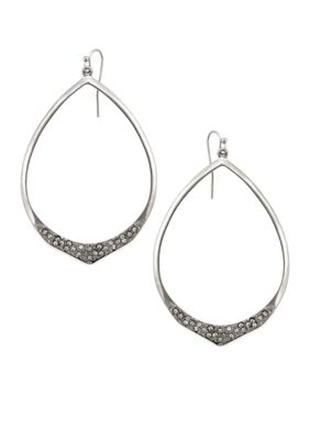 Jessica Simpson Basic Crystal Hoop Earrings