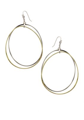 Jessica Simpson Two Tone Hoop Earrings