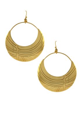Jessica Simpson Gold Princess Drop Hoop Earrings