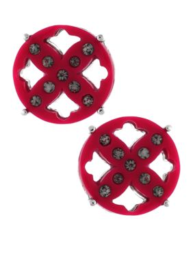 Jessica Simpson All a Flutter Hot Pink Studs Earrings