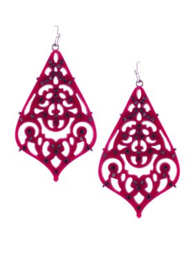 Jessica Simpson Starry Sky Hot Pink Chandelier Earrings
