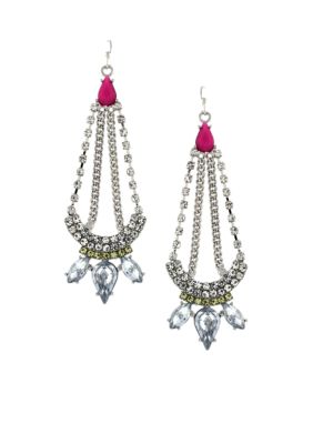 Jessica Simpson Fuchsia Tropic Nights Chandelier Earrings