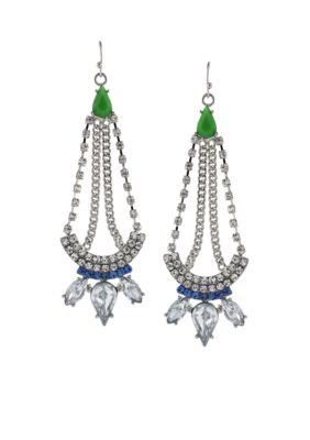 Jessica Simpson Green Tropic Nights Chandelier Earrings