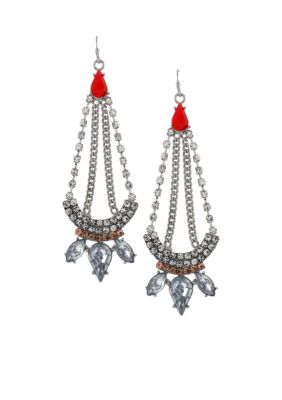 Jessica Simpson Orange Tropic Nights Chandelier Earrings