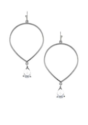 Jessica Simpson All a Flutter Crystal Drop Hoop Earrings