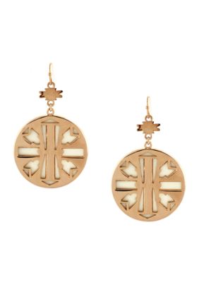 Jessica Simpson Desert Rose Drop Disc Earrings
