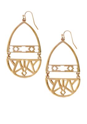 Jessica Simpson Desert Rose Cut Out Drop Earrings