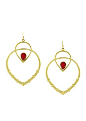 Jessica Simpson Desert Traveler Pointed Drop Hoop Earrings