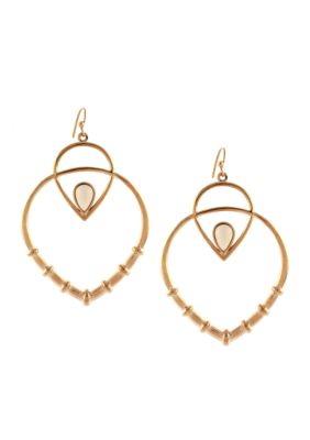 Jessica Simpson Desert Rose Drop Hoop Earrings