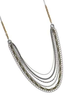 Jessica Simpson Tri-Tone Multi Chain Necklace