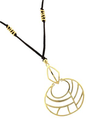 Jessica Simpson Gold Princess Pendant Necklace