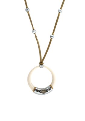 Jessica Simpson Desert Rose Circle Pendant Necklace