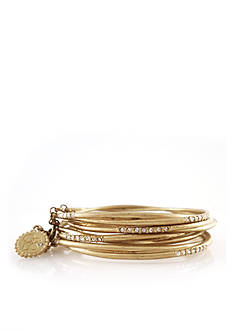 Jessica Simpson Four Piece Bangle Set in Gold