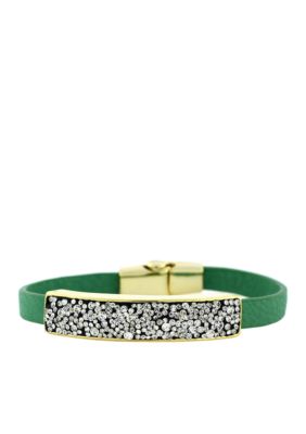 Jessica Simpson Wild Side Green and Crystal Bracelet