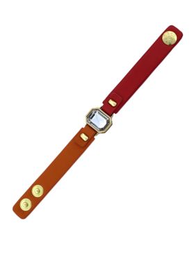 Jessica Simpson Orange and Coral Tropic Nights Button Snap Bracelet