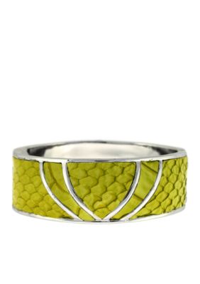 Jessica Simpson Island Belle Yellow Snake Print Bracelet