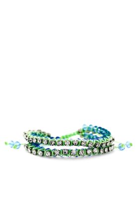 Jessica Simpson Green Cord Tropic Nights Bracelet