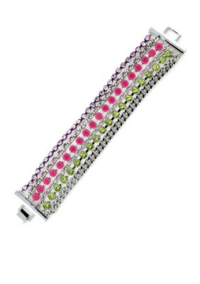 Jessica Simpson Fuchsia Tropic Nights Chain Link Bracelet