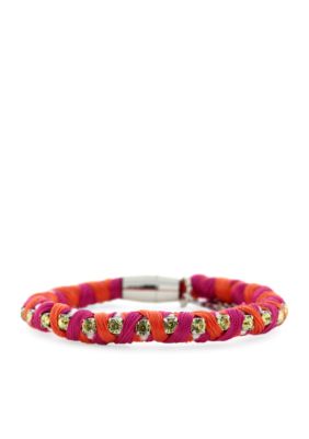 Jessica Simpson Fuchsia and Orange Color Wheel Bracelet