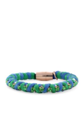 Jessica Simpson Blue and Green Cord Color Wheel Bracelet