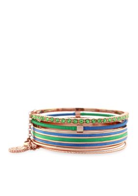 Jessica Simpson Blue and Green Colorwheel Bracelet Set