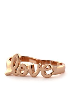 Jessica Simpson Rose Gold Love Double Ring