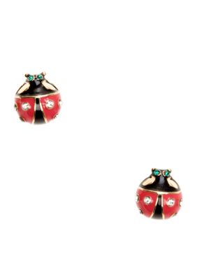 Betsey Johnson Ladybug Stud Earrings