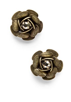 Betsey Johnson Glitter Flower Earrings