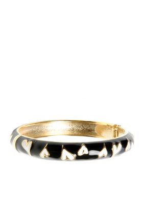 Betsey Johnson Skinny Heart Hinged Bangle Bracelet