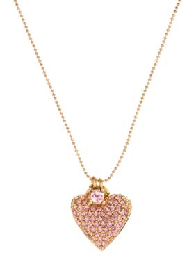 Betsey Johnson Crystal Heart Pendant Necklace