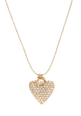 Betsey Johnson Crystal Heart Pendant Necklace
