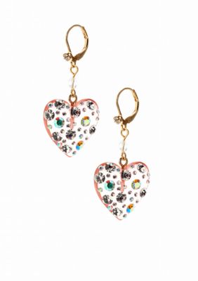 Betsey Johnson Lucite Heart Drop Earring