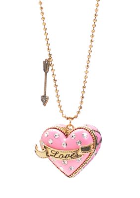 Betsey Johnson 'Love' Heart Pendant Long Necklace