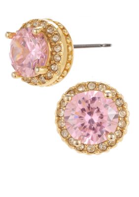 Betsey Johnson Pink Crystal Stud Earrings