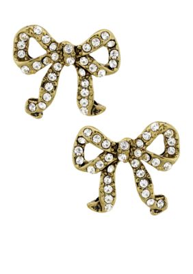 Betsey Johnson Crystal Bow Stud Earring