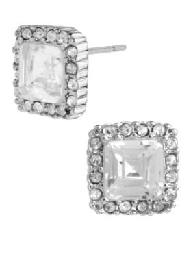 Betsey Johnson Square Crystal Stud Earring