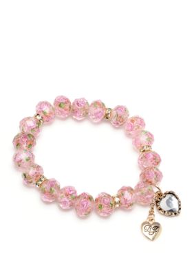 Betsey Johnson Flower Bead Stretch Bracelet