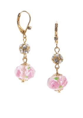 Betsey Johnson Flower Bead Drop Earring