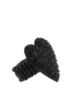 Betsey Johnson Black Heart Stretch Ring