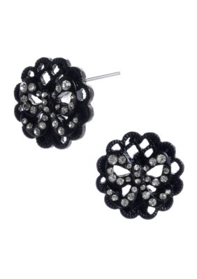 Betsey Johnson Filigree Medallion Stud Earrings